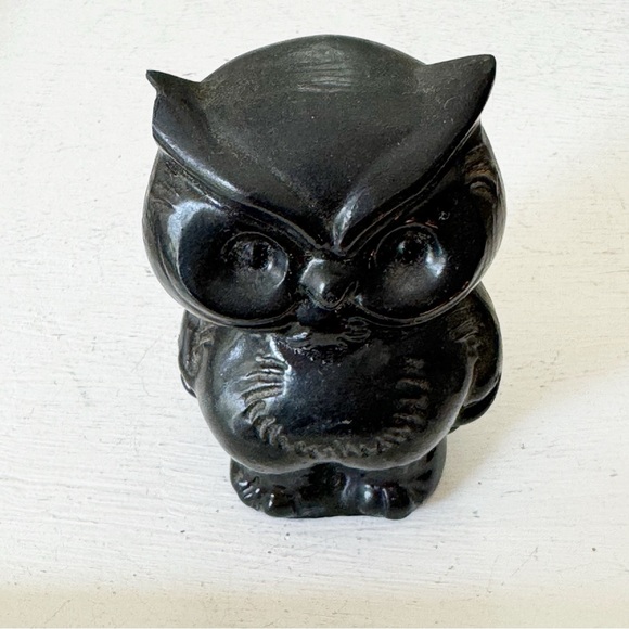 Handmade Crafted from Coal Owl Vintage Figurine Vintage - Picture 3 of 13